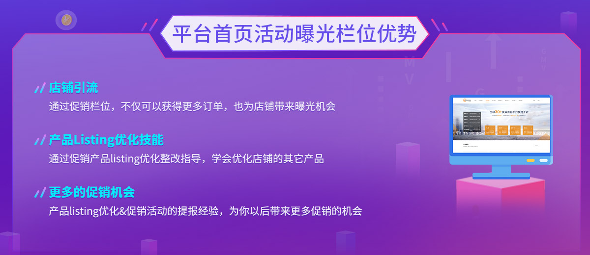 平台首页活动曝光栏位优势